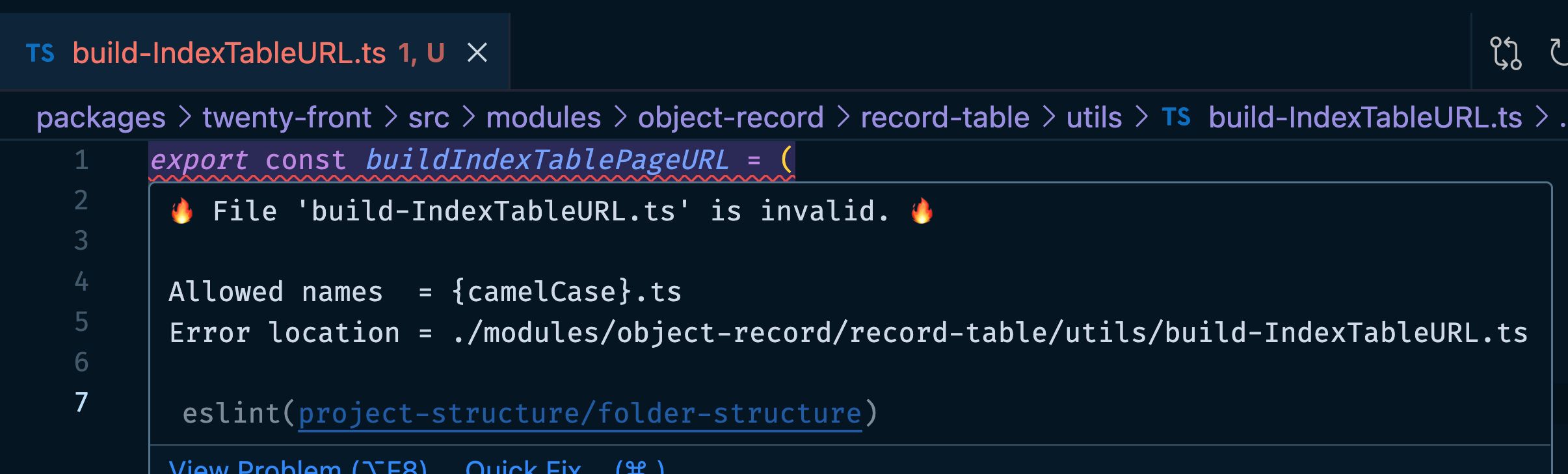 The file “build-IndexTablePageURL” doesn’t match the camel case pattern